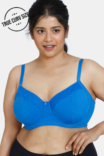 Buy Zivame True Curv Snuggle Up Double Layered Wired Full Coverage Super Support Bra - Princess Blue